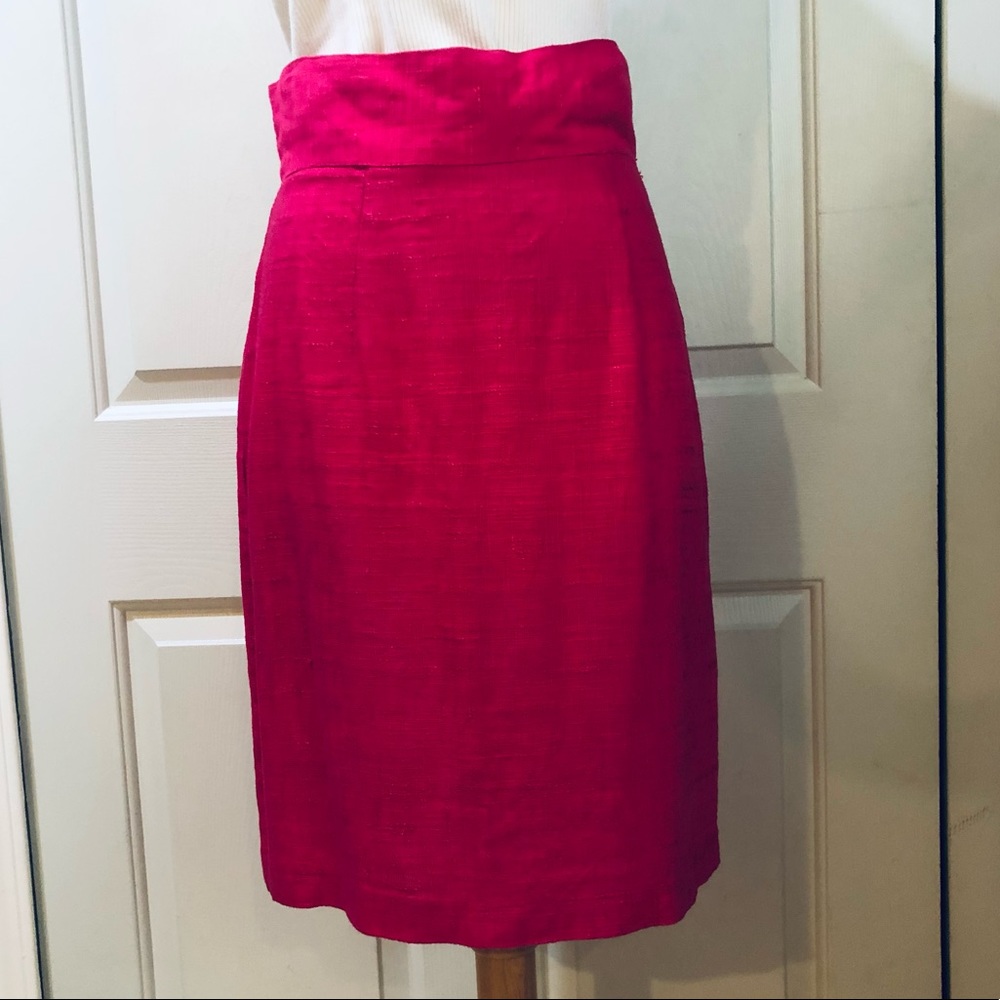 Vintage Marnie West Pencil A Line Skirt Size S Hot Pink